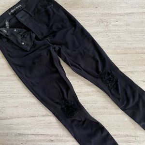 Black distressed Express jeans